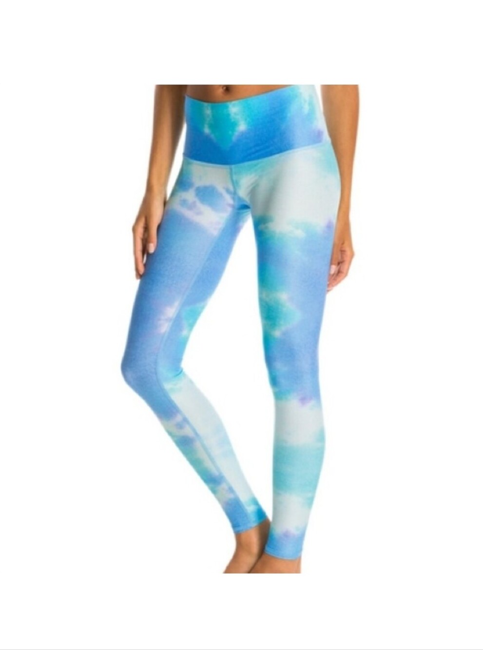 teeki Blue Cloud-Print High-Rise Leggings